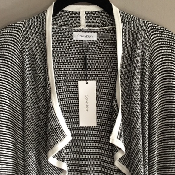Calvin Klein Lightweight Textured Striped Cardigan - Picture 4 of 8